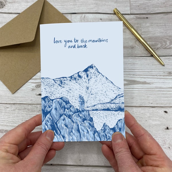 Mountain Love Card -Adventure Couple Card - Hiking Love Card - Walking Couple- Granola Girl - Traveling Hiking Card - Hiking card