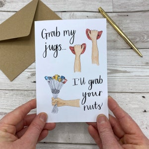 Rock Climbing Card - Climbing Gift, Grab my jugs I'll grab your nuts - Climbing Card