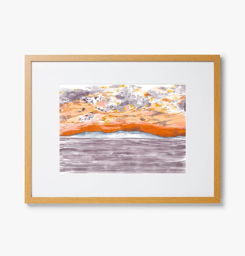 Isle of Arran Painting Scottish Highland Print Scotland Print Abstract painting landscape Mountain Art Scottish Mountain image 1