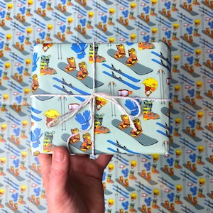 Snowboard / Skifahrer Geschenkpapier - Winter Geschenkverpackung - Skifahrer Geschenk