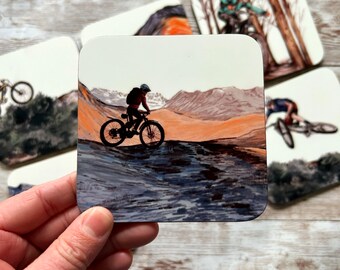 Mountain Biking Coaster: Quirky Biker Homeware