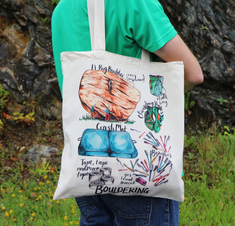 Rock Climbing Tote Bag Bouldering Climbing Tote Bag Etsy