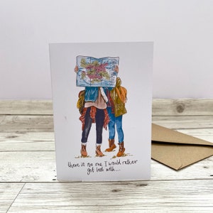 Adventure Couple Card Hiking Couple Card Walking Couple - Etsy