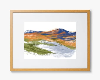 Mountain Print - Beinn Teallach Painting - Scottish Highland Print - Scotland Print - Abstract landscape - Mountain Art - Scottish Mountain