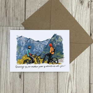 Mountainbike-Jubiläumskarte – Fahrrad-Feierkarte – Fahrrad-Wortspiel-Feierkarte – Mountainbike-Geschenk