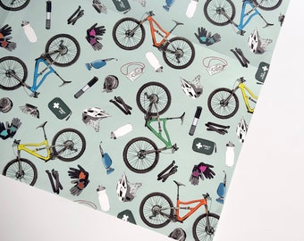 Mountainbike Geschenkpapier - Mountainbike Geschenk - Geschenk für Biker - Mountainbiker