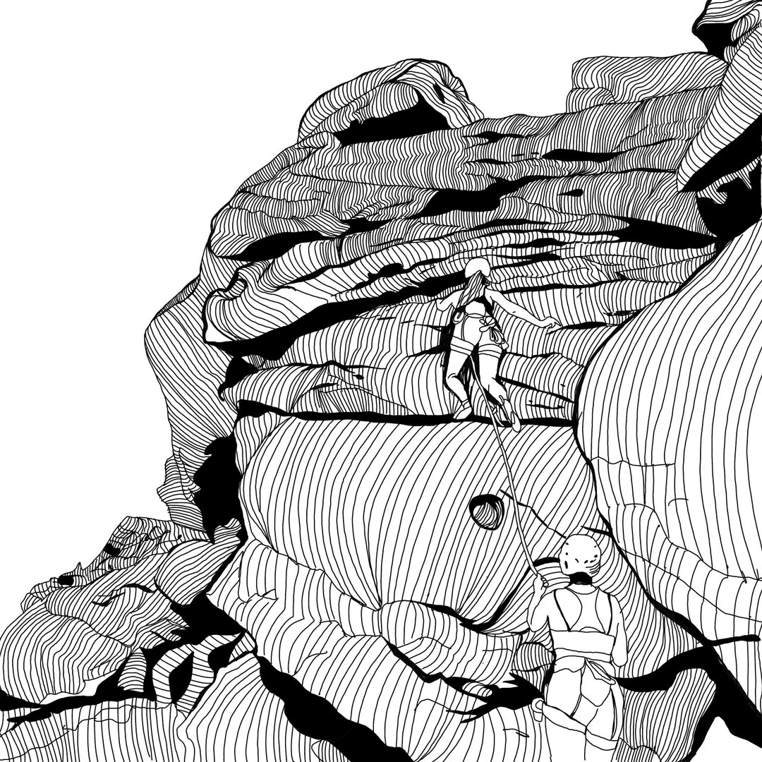 Custom Climbing Digital Pen Drawing Art Climbing Art Etsy