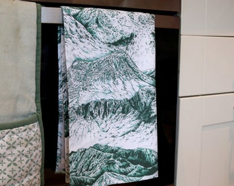 Mountain Tea towel - Scottish Landscape Cotton Teatowel - Mountain Art - Mountain Homeware