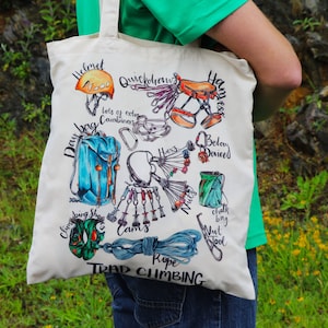 Tote-tas voor rotsklimmen - draagtas voor traditioneel klimmen - cadeau voor traditioneel klimmen - cadeau voor klimmen