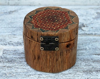 Wooden Ring Box, Casket for small items, Wooden Box, Tree Ring Box, Storage Box, Jewelry Box, Ring Bearer Box