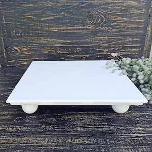 14&quot; 16&quot; 18&quot; White Wooden Square Cake Stand Wedding Cake Stand White Cake Stand Sweets table decor Cake Pedestal Rustic Brown Cake Stand