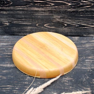 Wood Plate Serving Platter Handmade Plate Wooden dish Round wooden plate wood coasters image 2