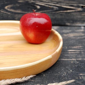 Wood Plate Serving Platter Handmade Plate Wooden dish Round wooden plate wood coasters image 3