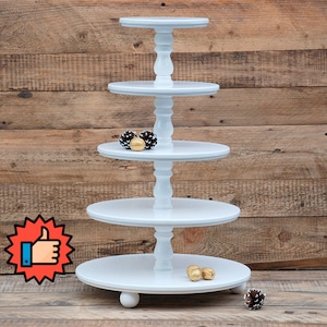 5-tier Cupcake Stand for wedding, Cupcake Tower, White cake stand, Wedding Gift, Wedding cake stand, wedding cake topper