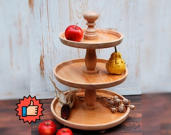 READY TO SHIP Triple rack Cupcake Stand Wooden cake stand Wedding cake stand