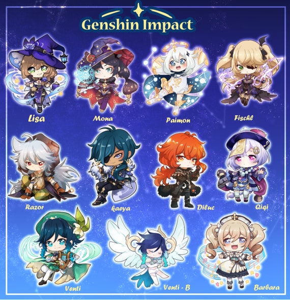 Genshin Impact Stickers Set 1 Etsy Genshin Impact Stickers Set 1 Etsy
