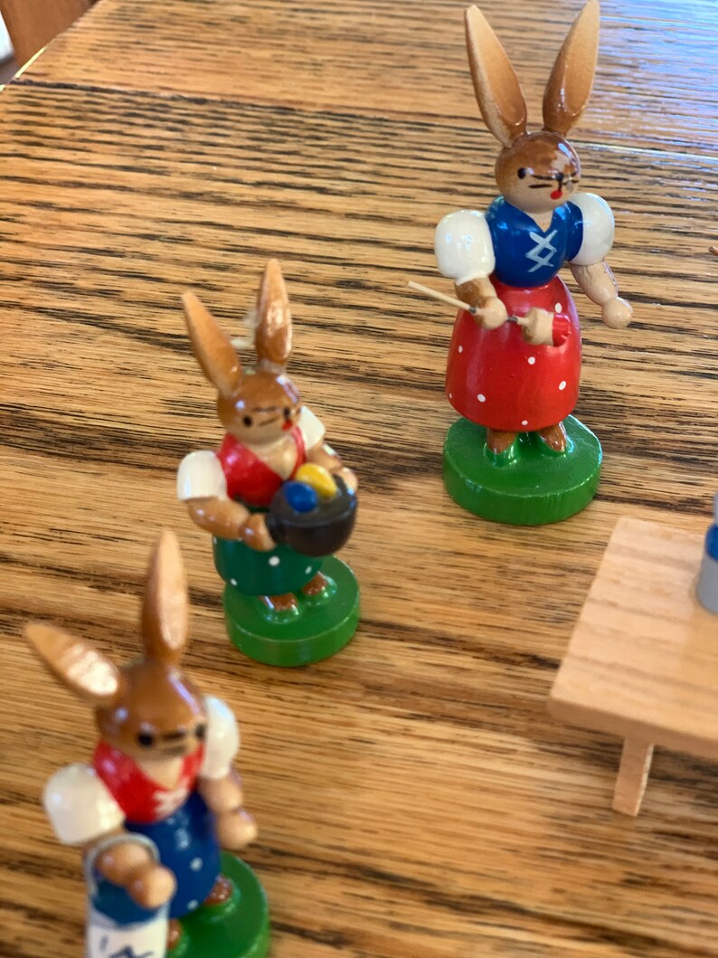 Wendt & Kuhn Vintage Egg Painting Set of 8 Hand Crafted Figures Etsy