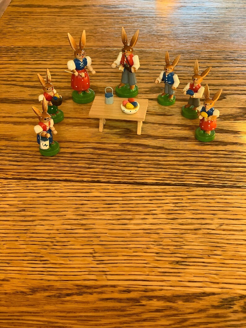 Wendt & Kuhn Vintage Egg Painting Set of 8 Hand Crafted Figures Etsy