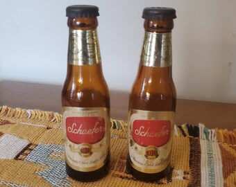 Vintage Beer Bottle Salt and Pepper Shaker Sets Falstaff+Carling Beer Black Label