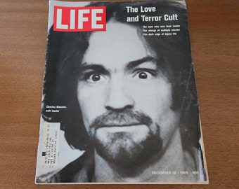 Mid-Century & Killer LIFE Magazine with CHARLIES MANSON The Love and Terror Cult / December 19, 1969