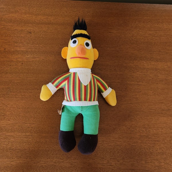 Super Cool & Vintage SESAME STREET'S BERT 12" Plush/Doll, Made by Knickerbocker Toy Co.