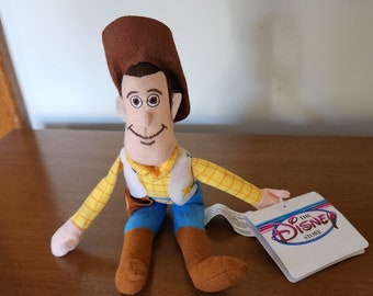 Pretty Cool & Vintage WOODY from The TOY STORY Mini Bean Bag Plush/Doll Toy/Figurine with Original Tag / Made for The Disney Store
