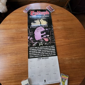 Super Sick & Vintage EPITAPH &quot;The Beginning Of The End of The Millenium&#39; 1999 CALENDAR Band Advertisement Poster