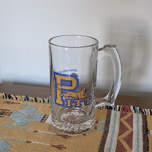 Very Cool, Vintage & Retro University of Pittsburgh (PITT) Panthers Glass Beer Mug/Cup