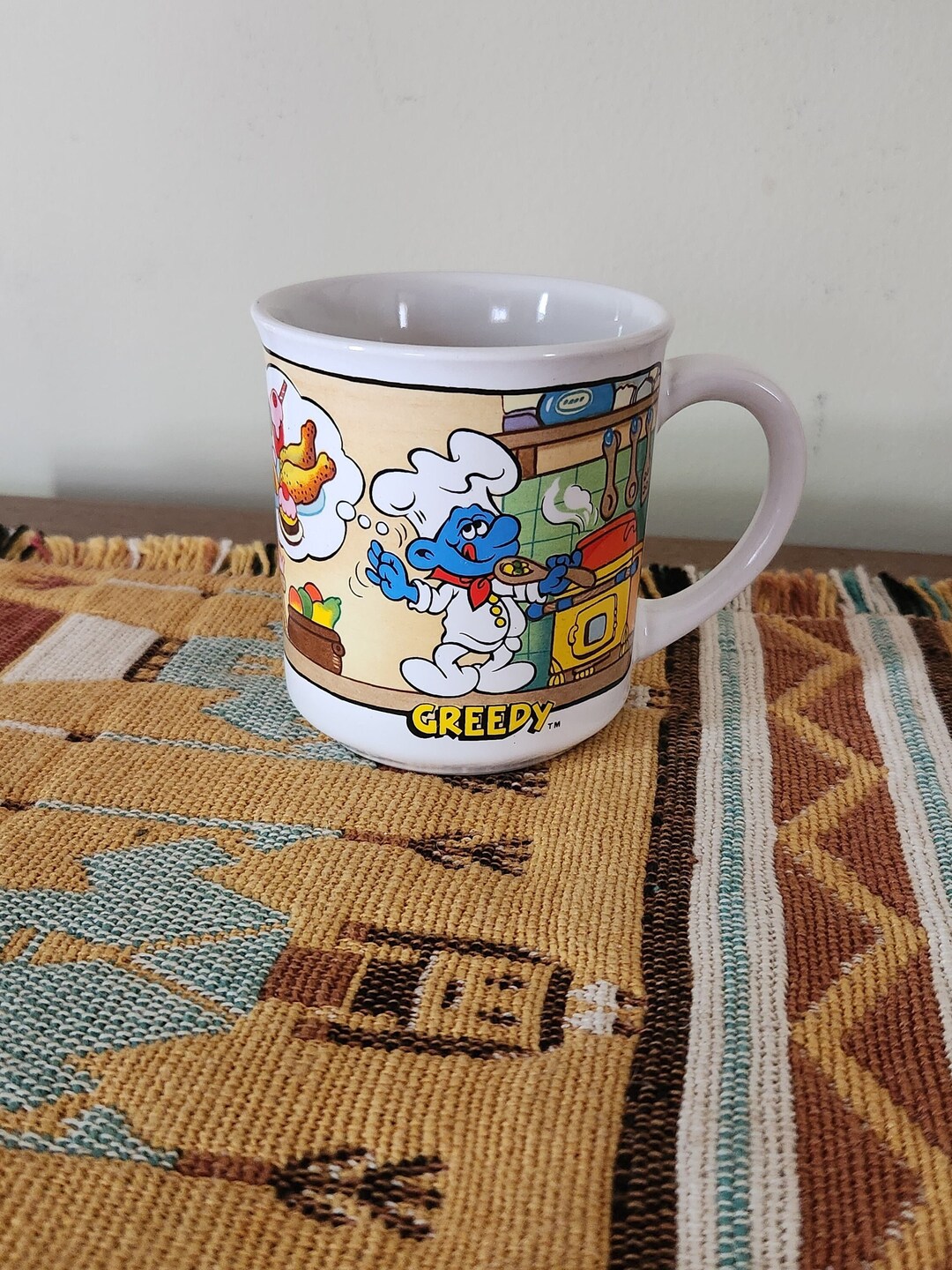 Vintage 1982 GREEDY SMURF From Ceramic Collectible Coffee/tea/cocoa Mug ...