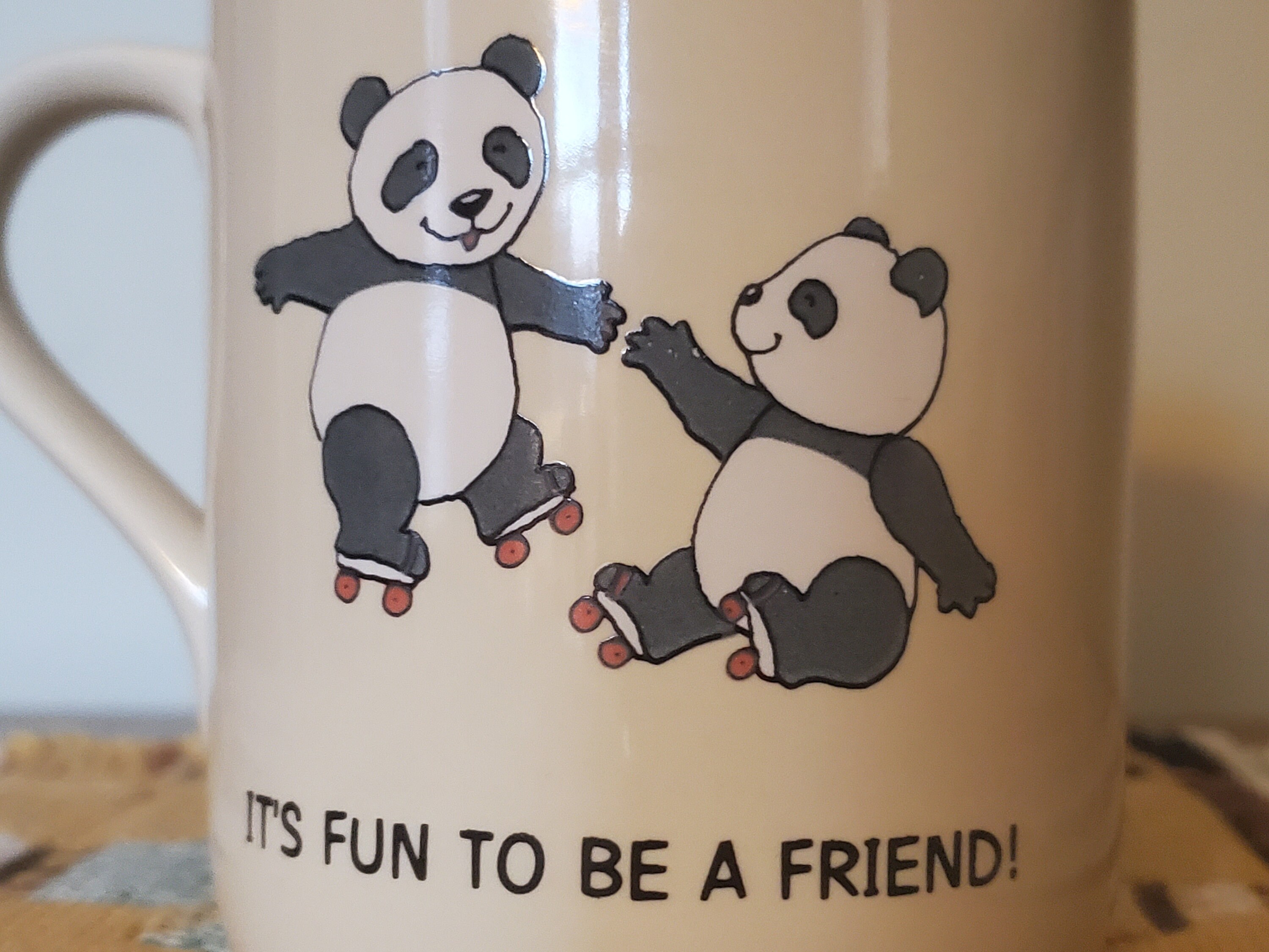 Vintage & Very Cute 2 BFF Pandas Roller Skating 'It's Etsy