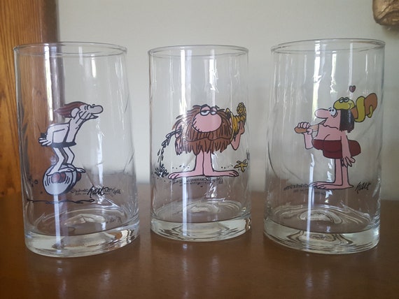 1981 Arby/'s Johnny Hart BC Ice Age Collector Series Glass-Wiley VINTAGE