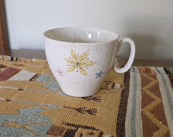 Very Retro & Mid-Century ATOMIC STARBURST Speckled Stoneware Coffee/Tea/Cocoa Mug/Cup / NO Saucer