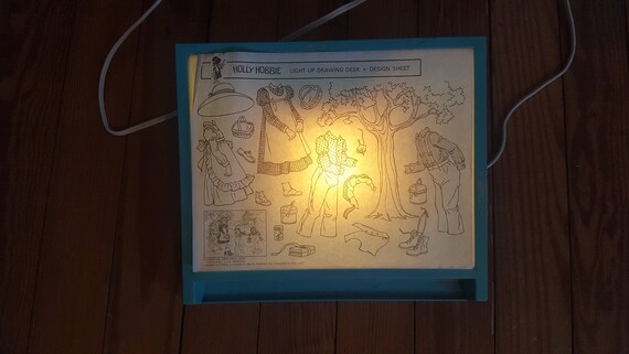 Vintage Very Artsy Holly Hobbie Light Up Drawing Desk Etsy