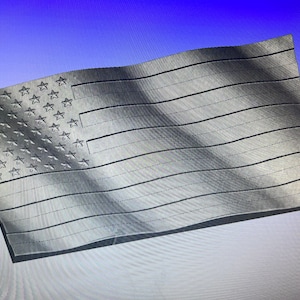 Vågig 3D CNC-fil med USA-flagga.