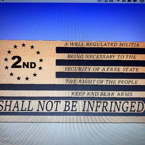USA Flag 2nd Amendment in both DXF and SVG digital cut files for cnc router etc