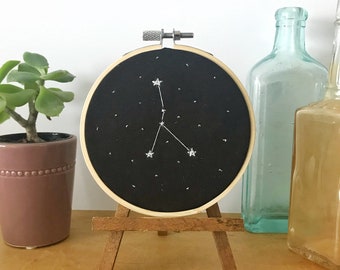 Embroidery Hoop Art | Cancer | Zodiac Signs | Constellations | Stars