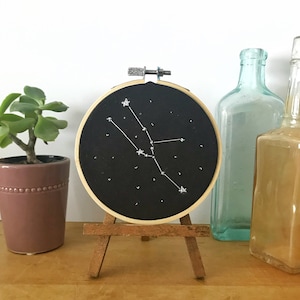 Embroidery Hoop Art | Taurus | Zodiac Signs | Constellations | Stars