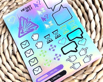 He8rt-Bit A6 kisscut sticker journal toploader deco holographic