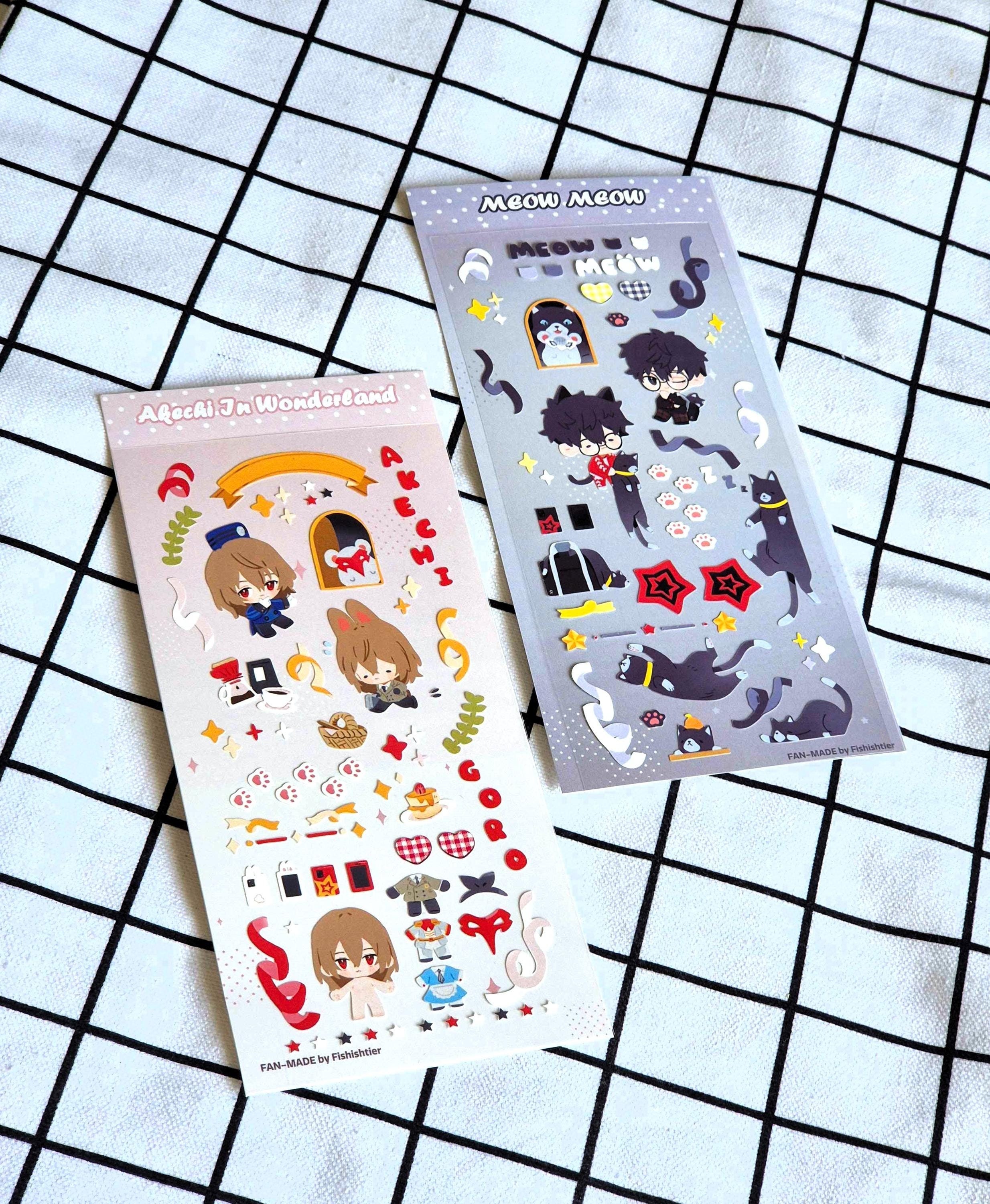 von Fishishtier Persona 5 Toploader PVC Deko Sticker Blatt P5R Joker Crow Shuake