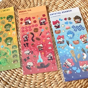 by Meepancake FFXIV Toploader PVC Deco Sticker sheet Graha Tia Crystal Exarch Varshahn Vytra