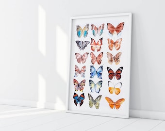 Butterfly Painting - Limited Edition Print of my Butterfly Watercolour - Modern Butterflies Wall Art Home Decor Gift