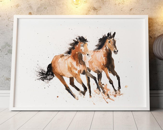 Horse Wall Art Watercolor Painting Watercolour Horse Painting Hand Signed Numbered Dated and Embossed Limited Edition Print of my Original