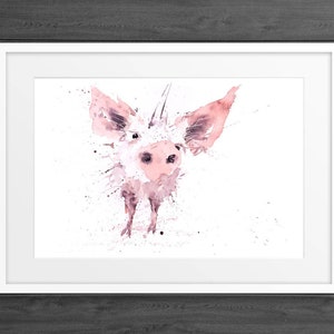 Pig Print Wall Art Watercolour Painting Farm Animal Abstract Modern Piglet Water Colour Painting Wall Decor Limited Edition Pig Print