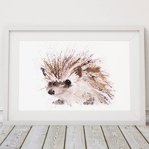 Mini Hedgehog - Stampa firmata in edizione limitata del mio dipinto ad acquerello originale di un piccolo riccio - Stampa decorativa arte murale fine art