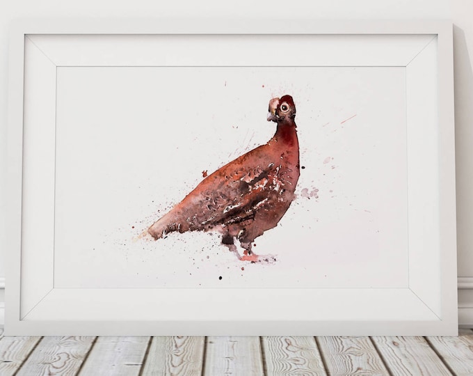 Grouse watercolour Painting No.1 - Hand Signed Limited Edition Print of my original grouse painting wall art