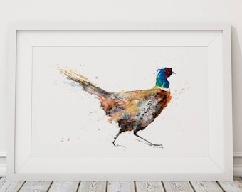 Pheasant Painting - Pheasant Art - Hand Signed Limited Edition Pheasant Print of My Original Watercolour Painting of a Pheasant - Numbered