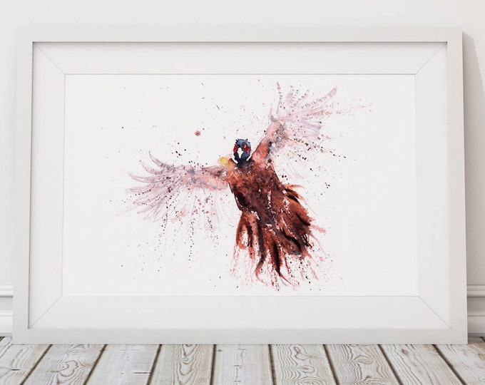 Pheasant Watercolour Painting - Hand Signed, Limited Edition Print of my Original Watercolour Painting of a Pheasant