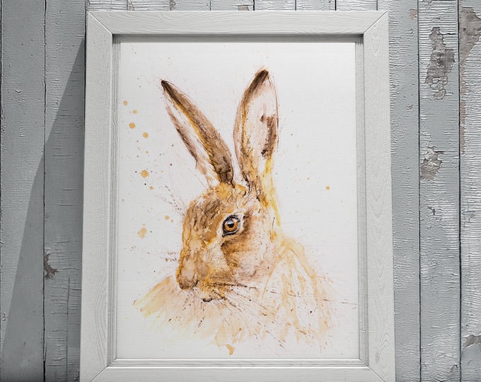 Hare Watercolour Painting - Hand Signed Limited Edition Print of my Hare painting