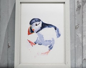 Puffin Painting Puffin Watercolour -  Puffin Wall Art  - Hand Signed, Numbered and Embossed Limited Edition Print of my Puffin Painting