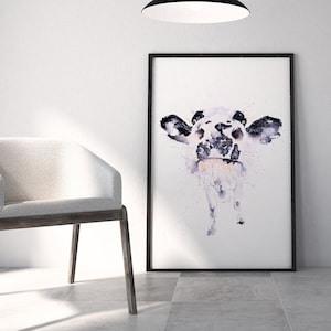 Cow Wall Art - Watercolour Cow painting - Signed Limited Edition Print of my original watercolour painting of a Friesian Dairy Cow